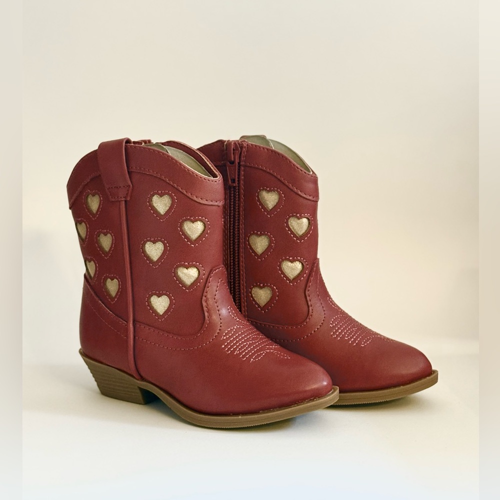 New red girls cowboy boots